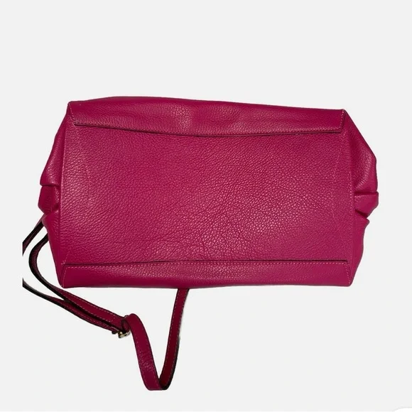 Excellent NIU‎ ITALIAN MADE TOTE BAG SOFT LEATHER SHOULDER STRAP COLOR FUCHIA